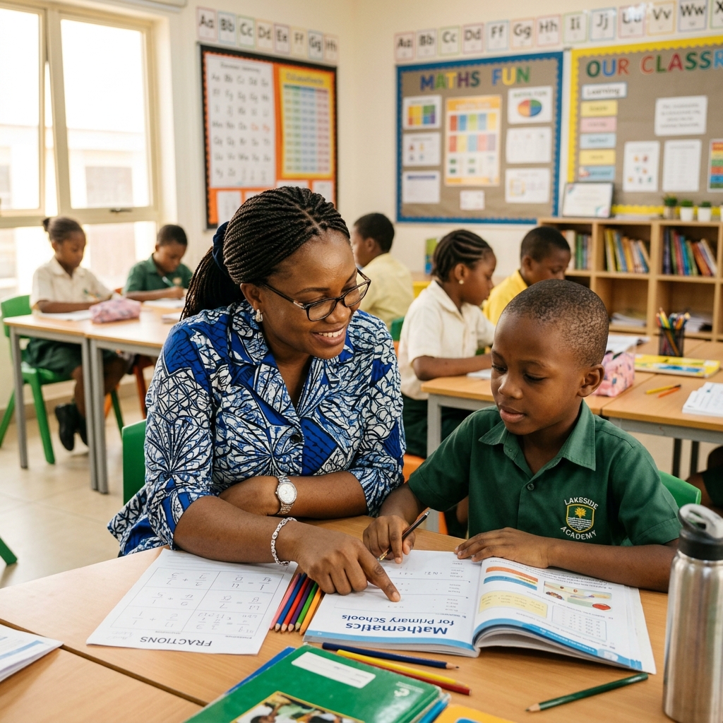Nigerian teacher using LaikiEdu school management platform to manage student results